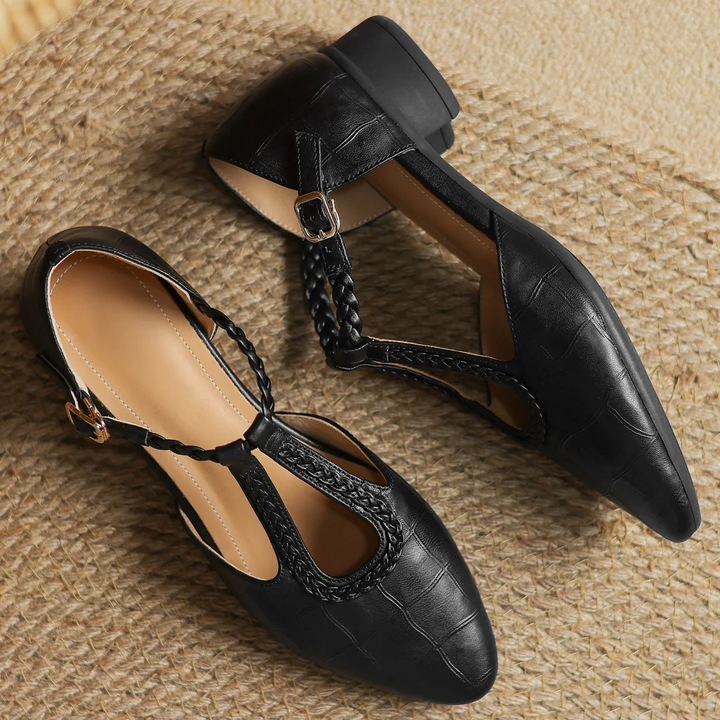 Ginevra – Scarpe classiche in pelle con dettagli intrecciati