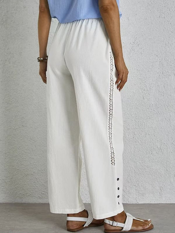 Shania - Pantaloni Casual con Bottoni