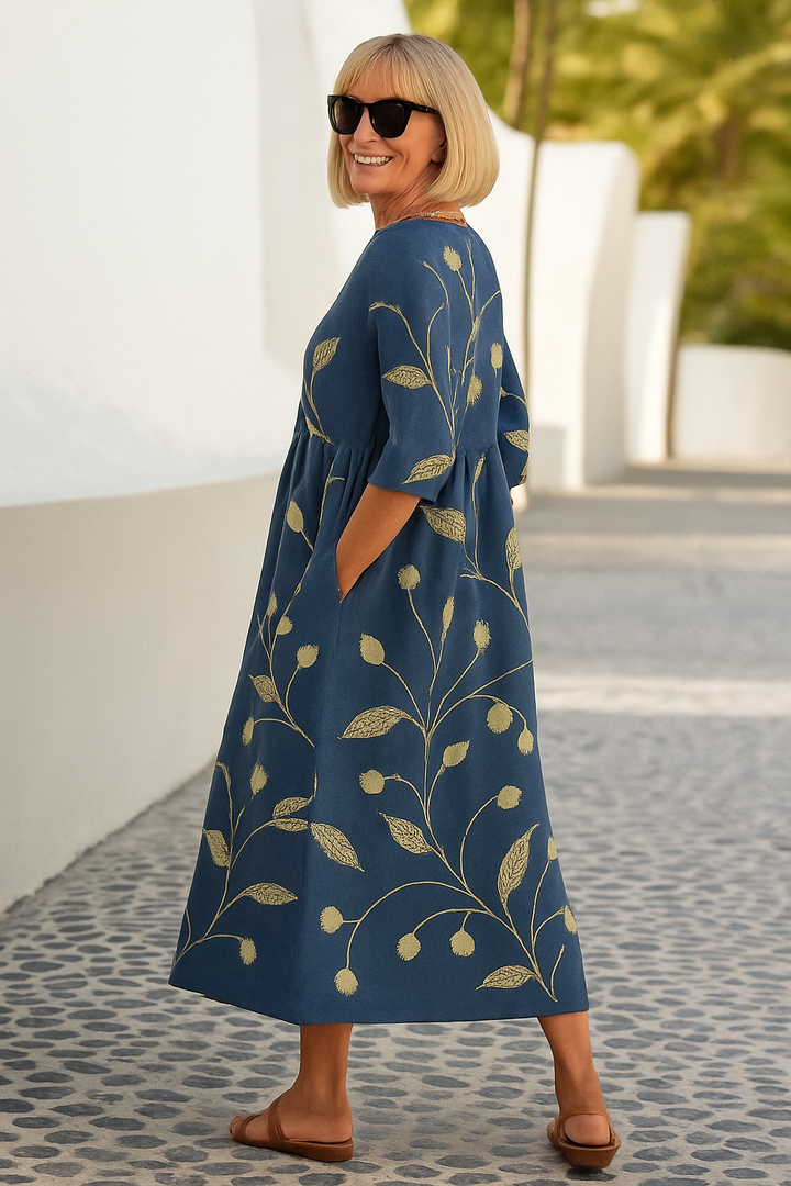 Elize - Abito Midi Casual - Eleganza Senza Sforzo, Comfort Quotidiano