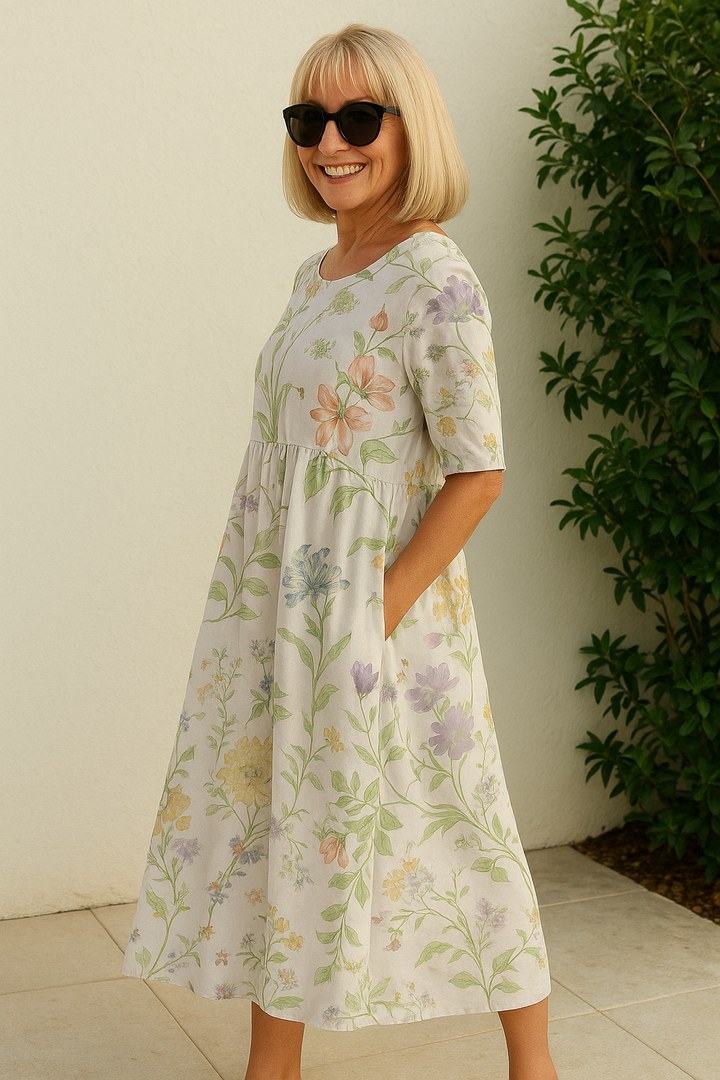 Elize - Abito Midi Casual - Eleganza Senza Sforzo, Comfort Quotidiano