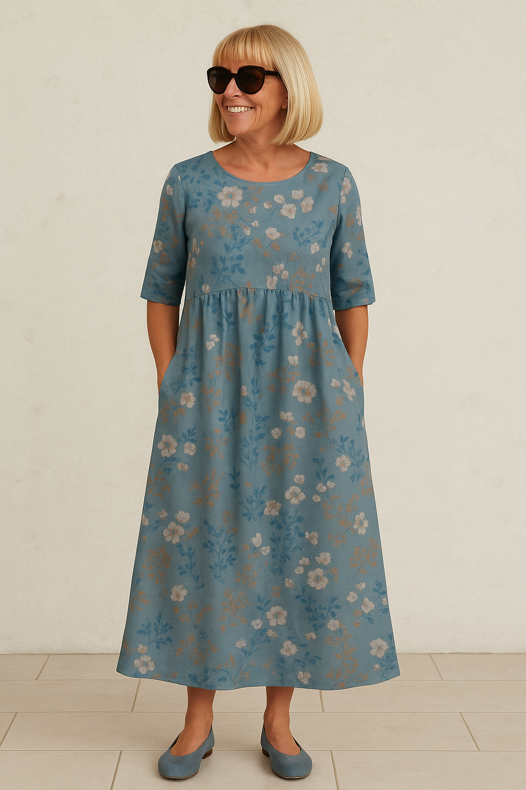 Elize - Abito Midi Casual - Eleganza Senza Sforzo, Comfort Quotidiano