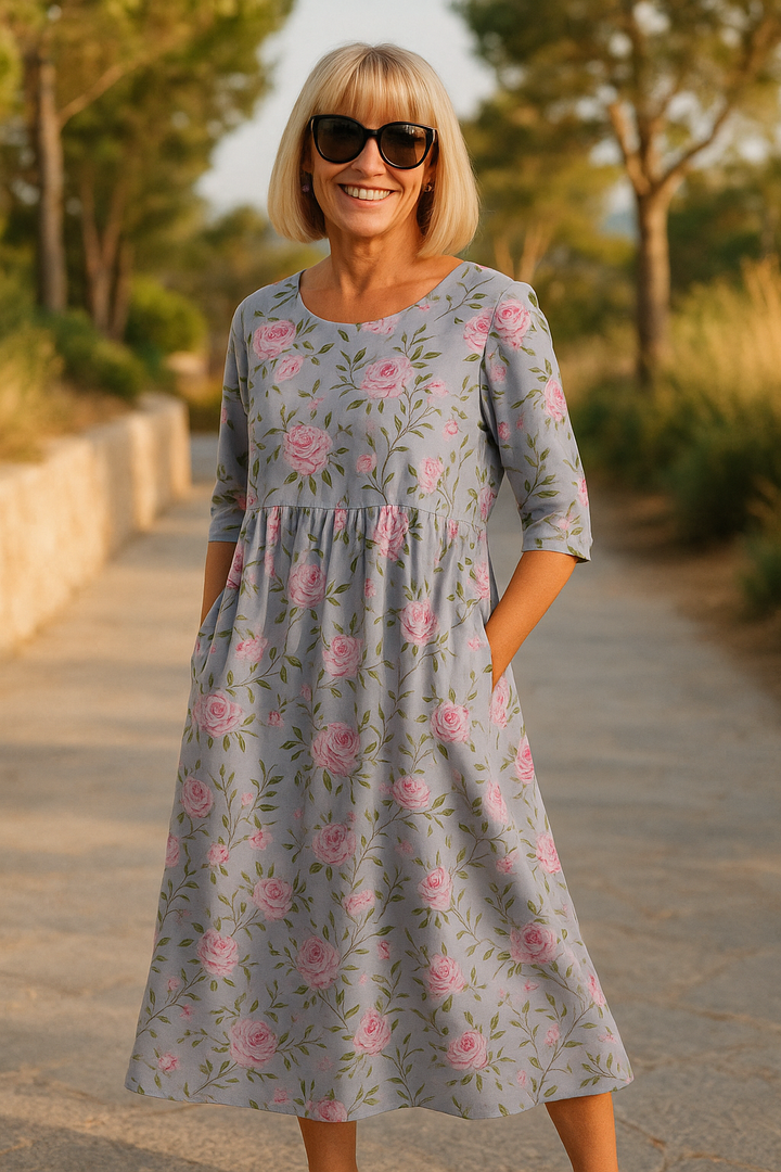Elize - Abito Midi Casual - Eleganza Senza Sforzo, Comfort Quotidiano