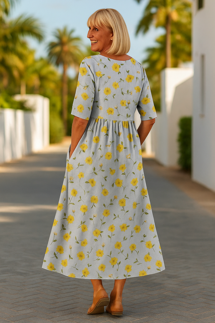 Elize - Abito Midi Casual - Eleganza Senza Sforzo, Comfort Quotidiano