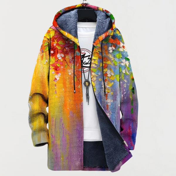 Alessia | Cappotto con elementi d'arte astratti