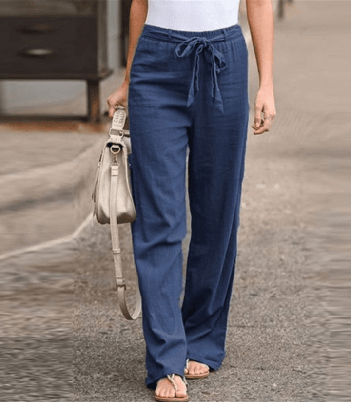 Joleen - Pantaloni Relax Donna Con Cordonetto E Vita Elasticizzata